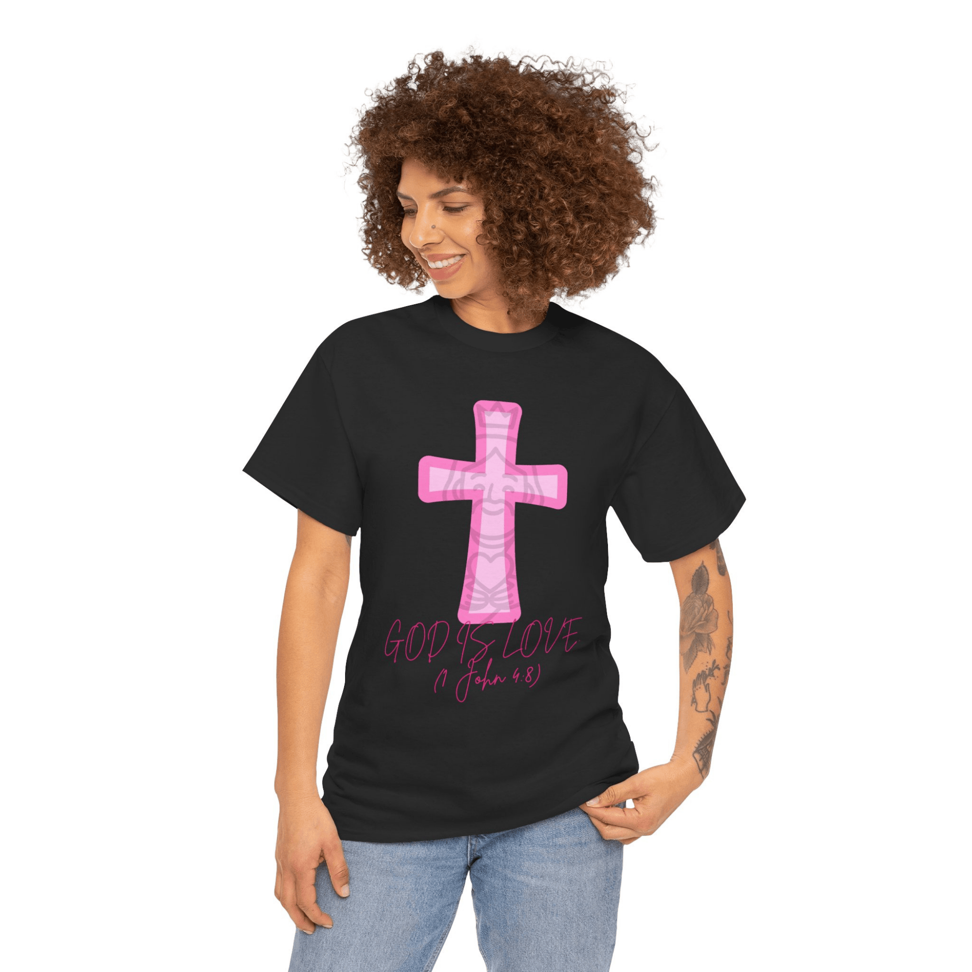 PINK CROSS TEE
