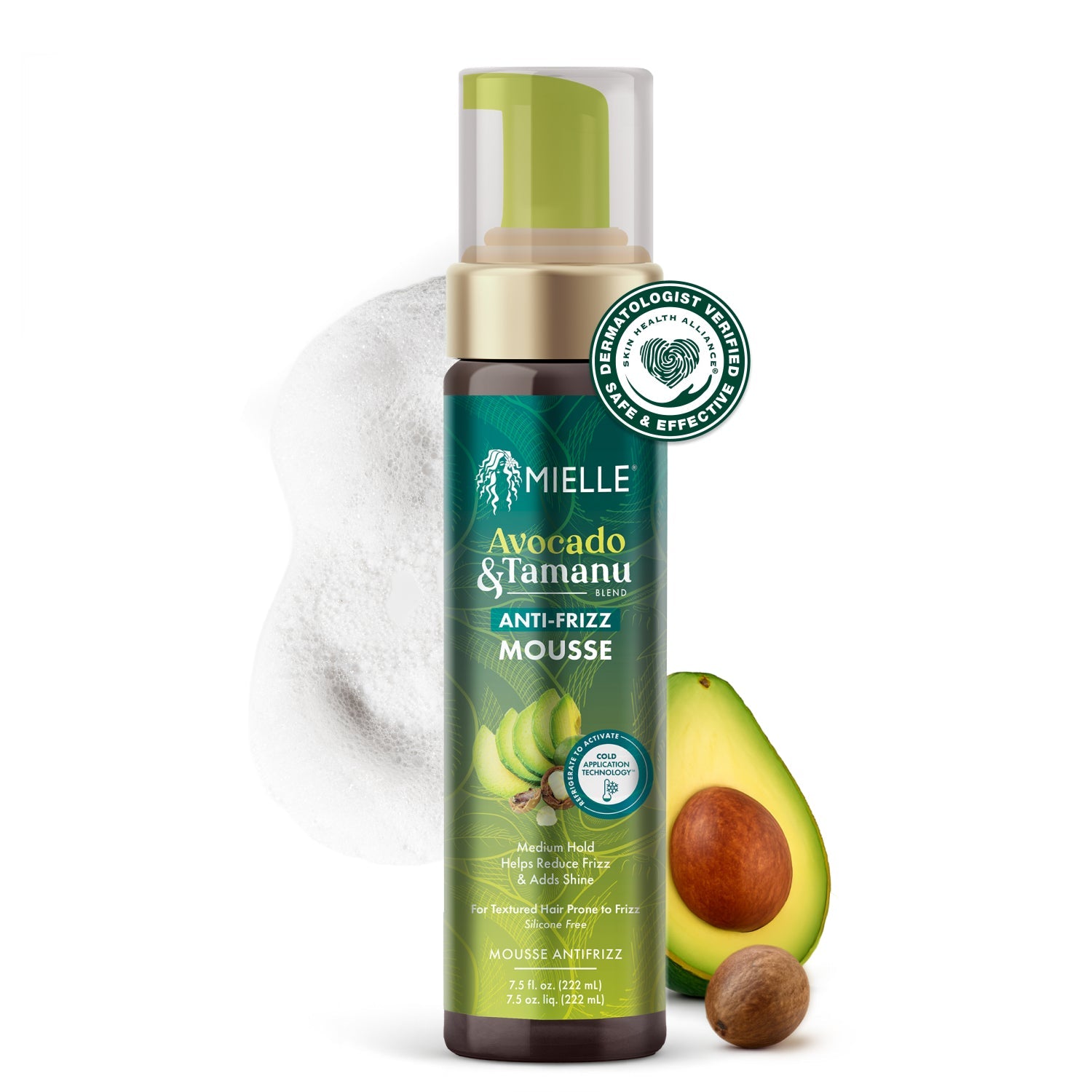 MIELLE Avocado & Tamanu Anti-Frizz Mousse