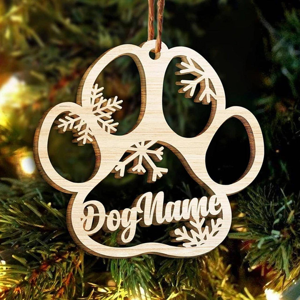 Personalized Dog/Cat Paw Angel Wings Ornament -Cat face