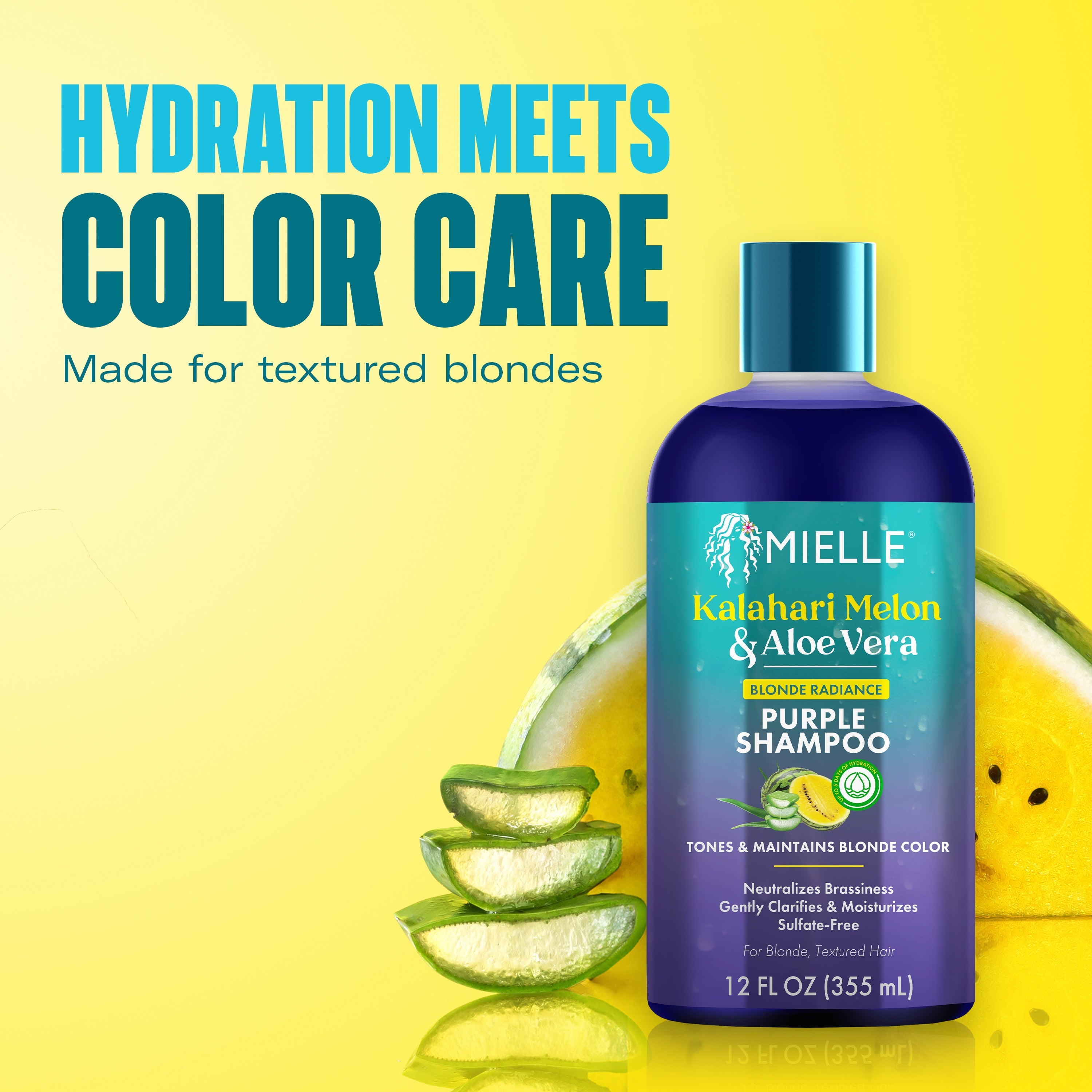 MIELLE Kalahari Melon & Aloe Vera Blonde Radiance Purple Shampoo