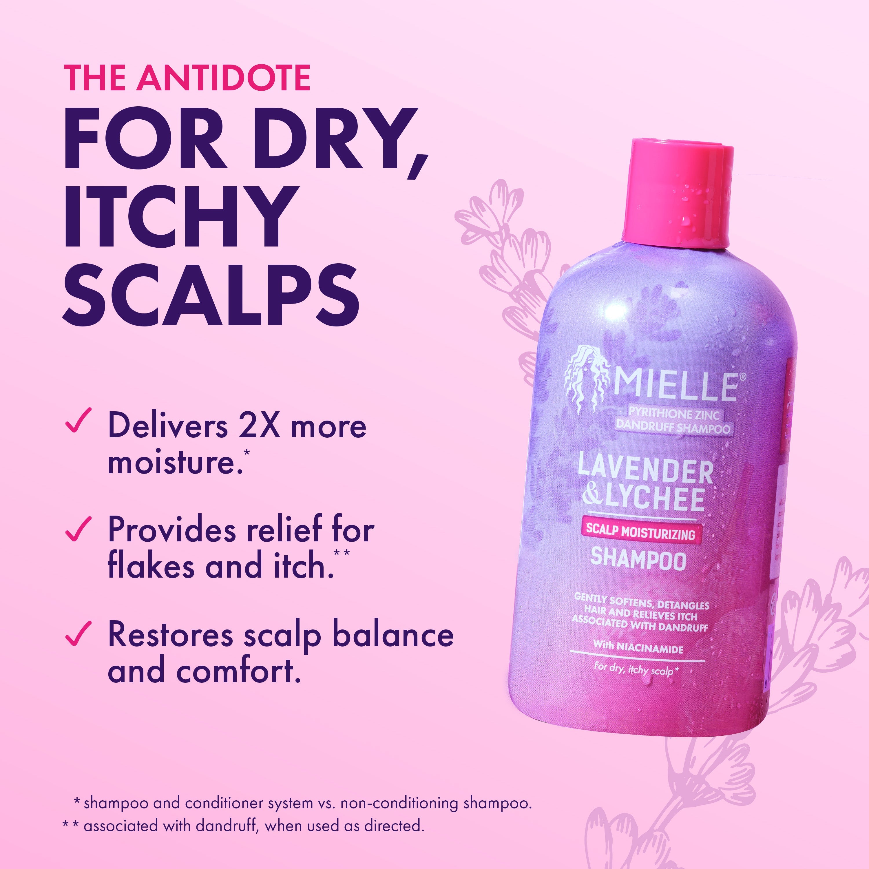 MIELLE Lavender & Lychee Scalp Moisturizing Shampoo