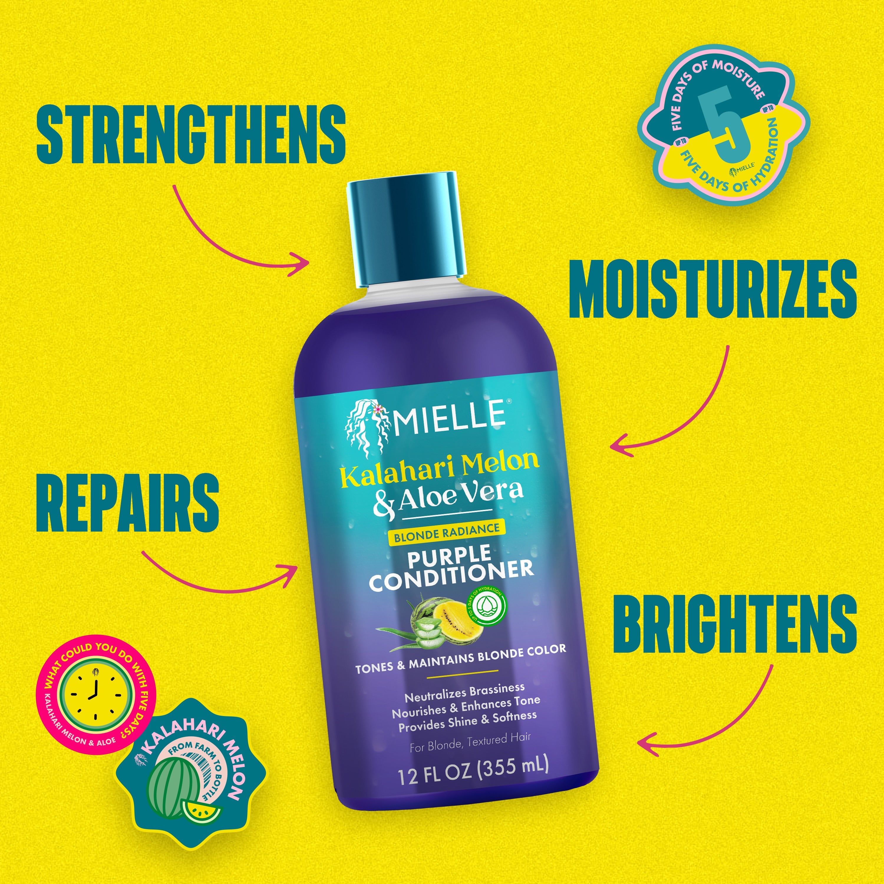 MIELLE Kalahari Melon & Aloe Vera Blonde Radiance Purple Conditioner