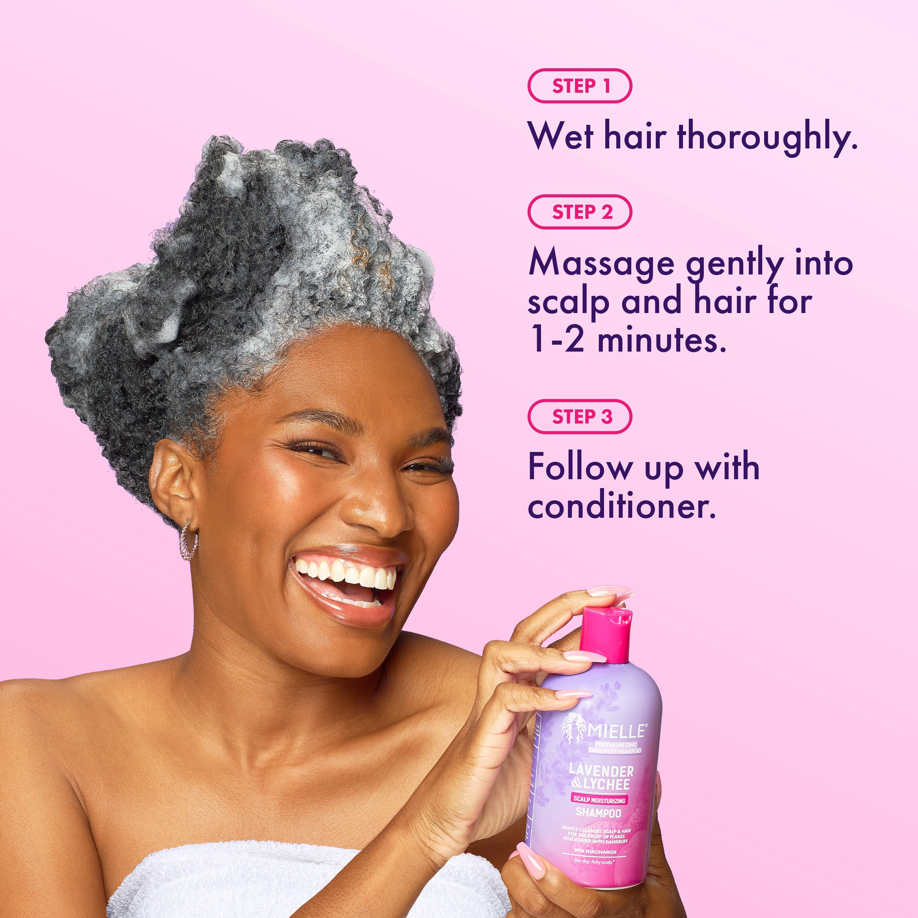MIELLE Lavender & Lychee Scalp Moisturizing Shampoo