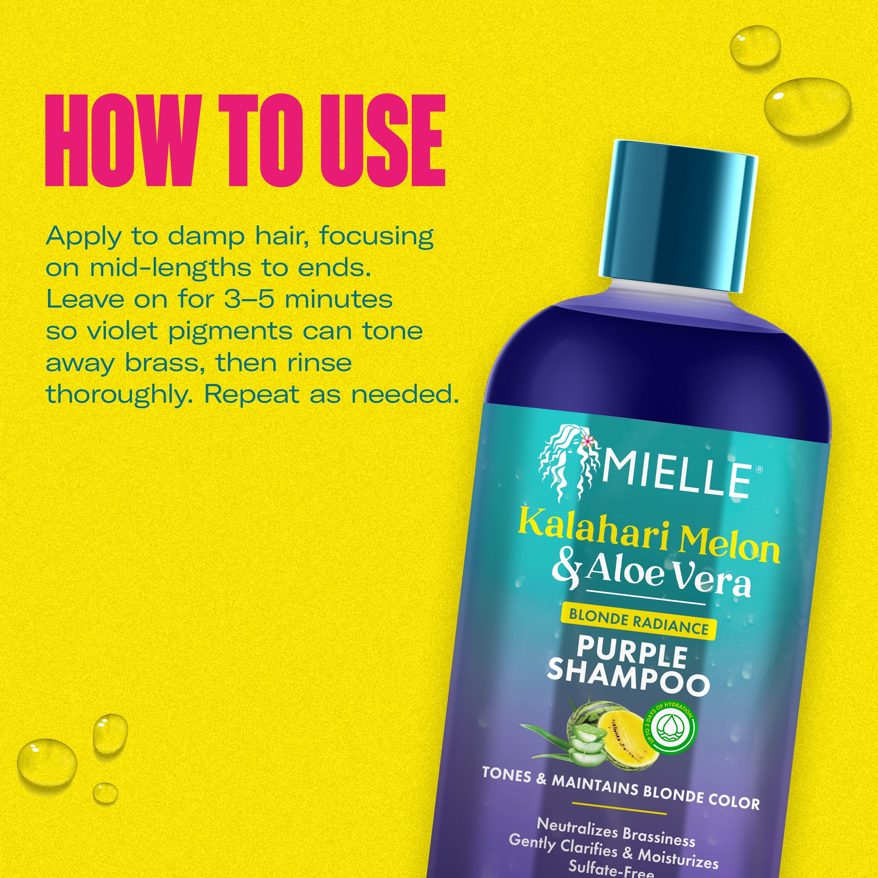 MIELLE Kalahari Melon & Aloe Vera Blonde Radiance Purple Shampoo