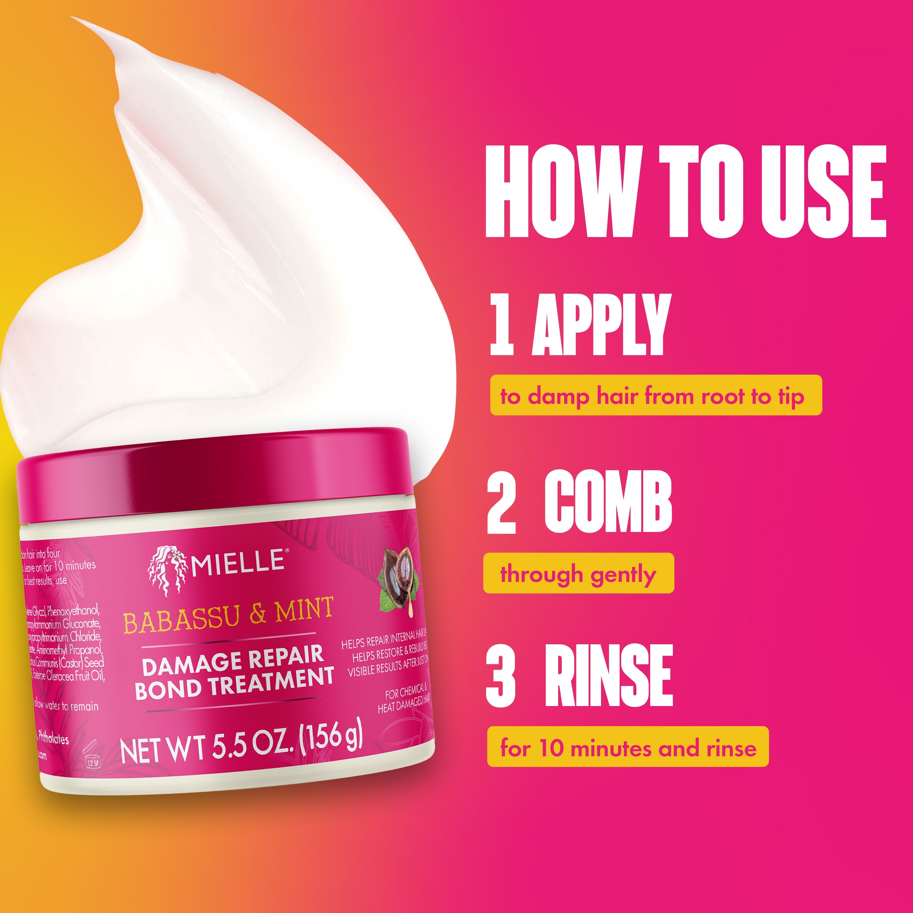 MIELLE Babassu & Mint Damage Repair Bond Treatment