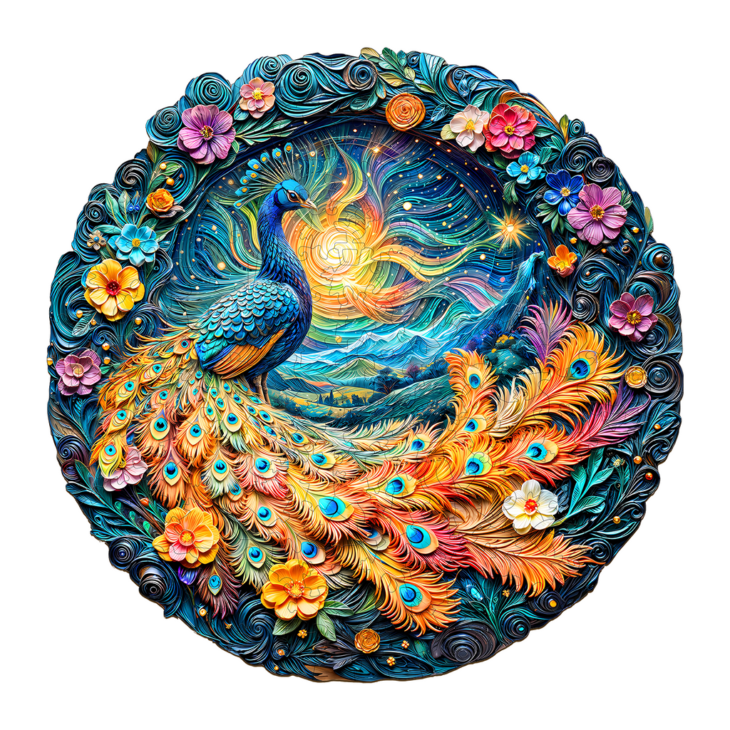 3D Aurora Peacock Wooden Jigsaw Puzzle