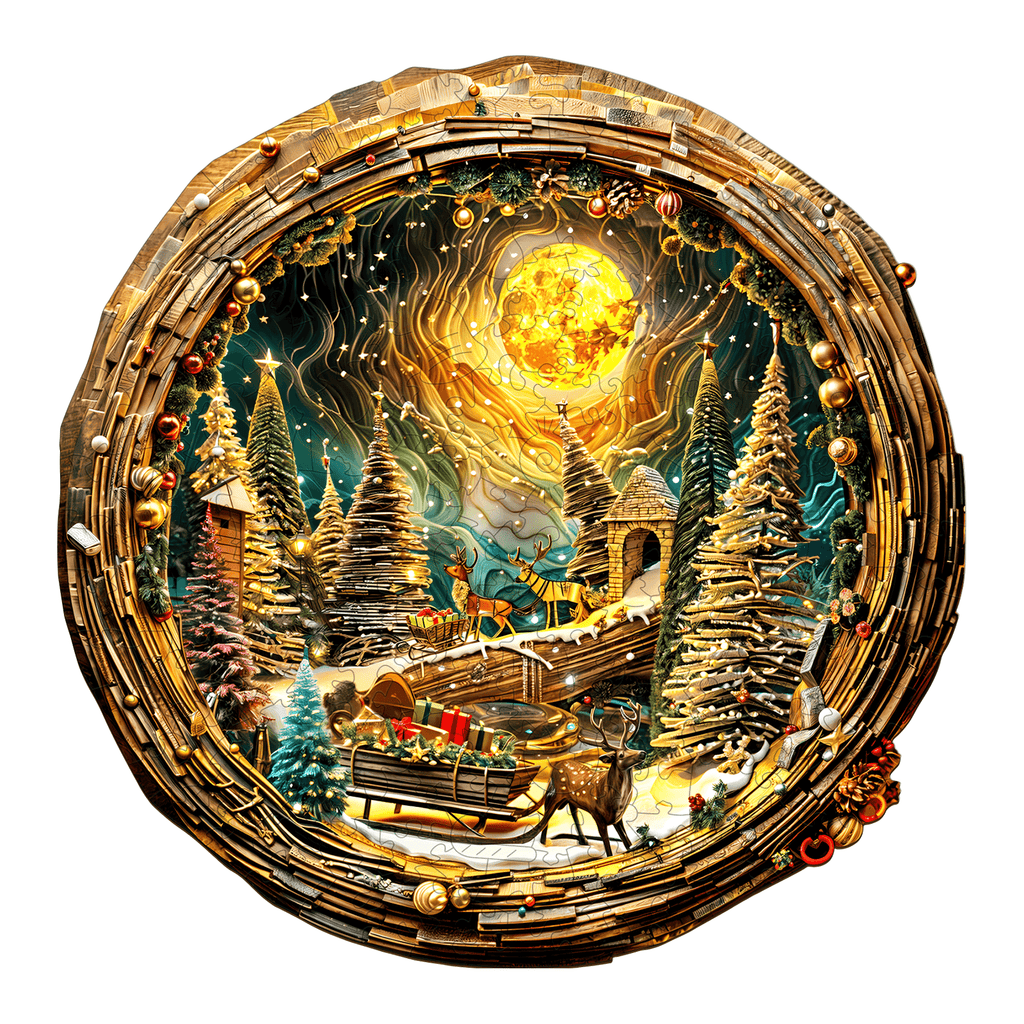 3D Christmas Eve-2 Wooden Jigsaw Puzzle