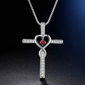 Handmade White Gold Plated & Zircon Cross Necklace by Godisabove™