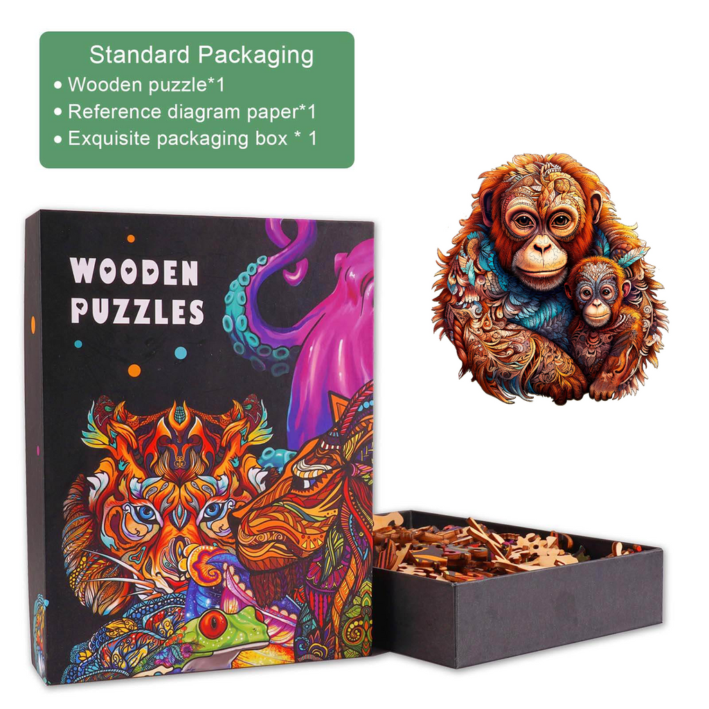 Orangutan Family Wooden Jigsaw Puzzle