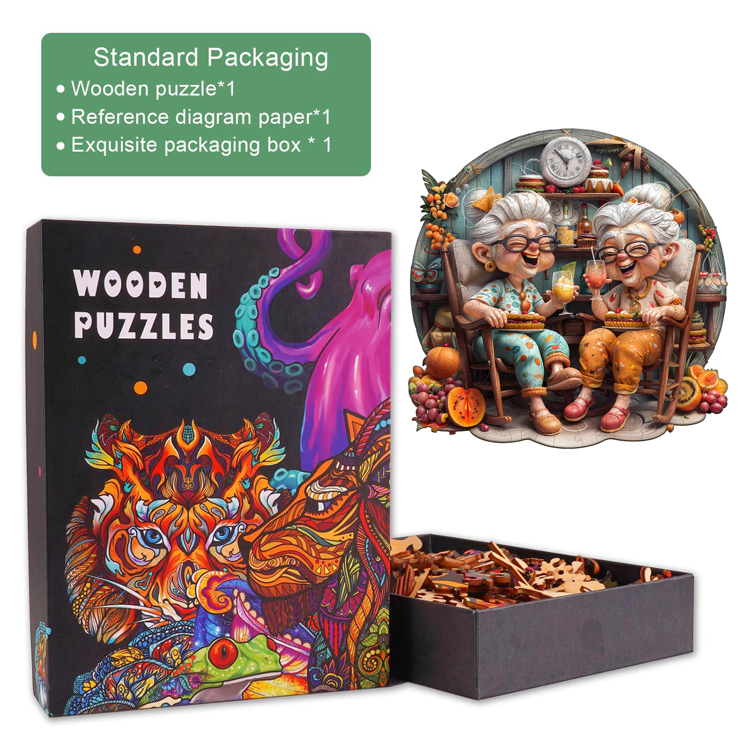 Grandma's Party  Wooden Jigsaw Puzzle