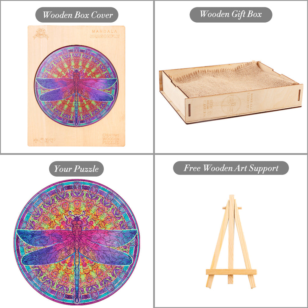 Mandala Dragonfly 2 Wooden Jigsaw Puzzle