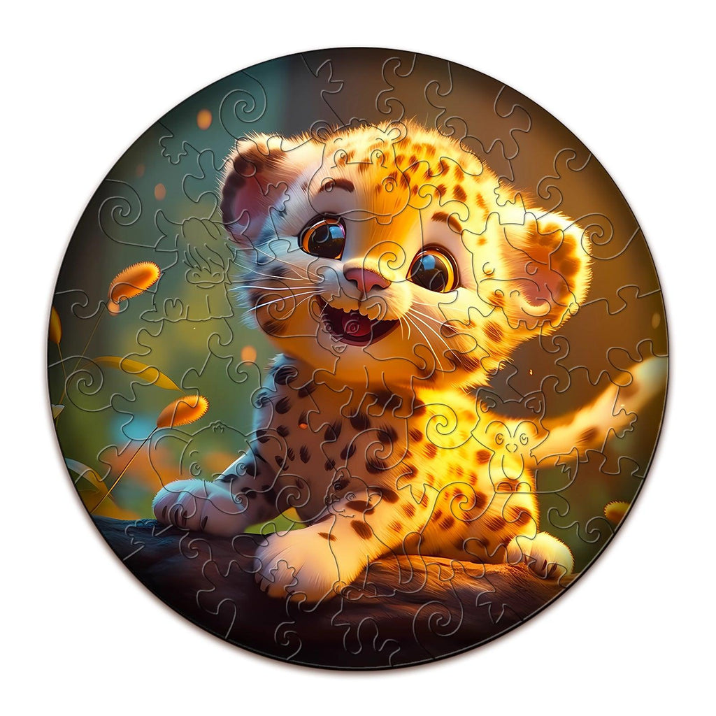 Cute Leopard Children's Wooden Jigsaw Puzzle