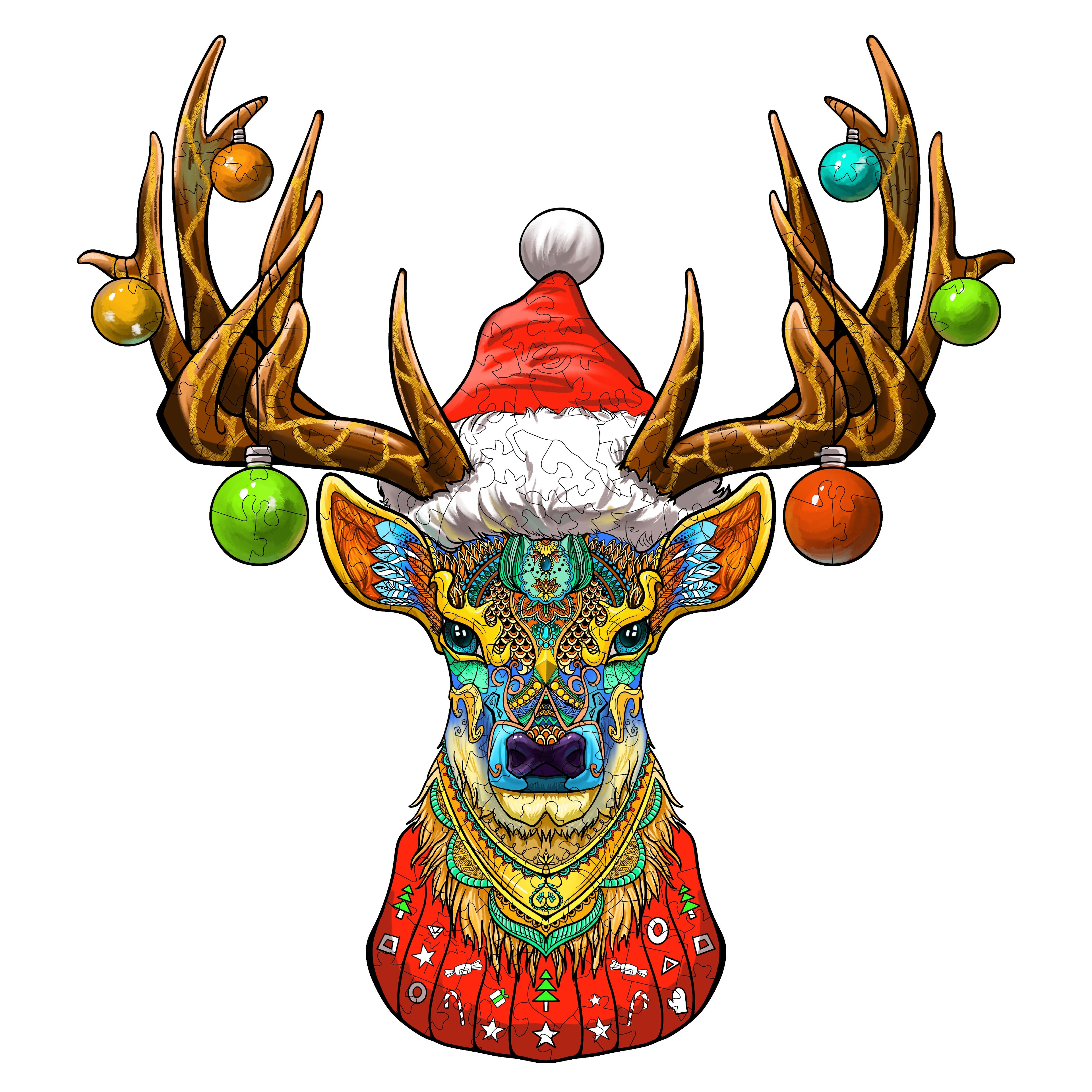 Christmas Elk Wooden Jigsaw Puzzle