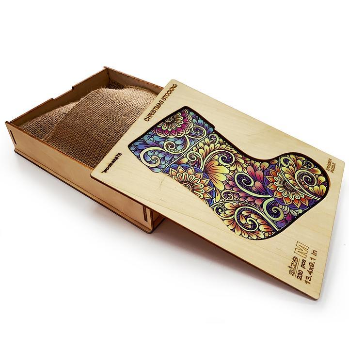 Christmas Socks Wooden Jigsaw Puzzle