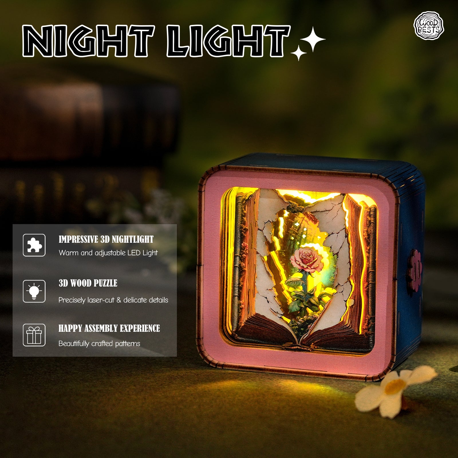 Blooming Story - 3D Wooden Puzzle Night Light