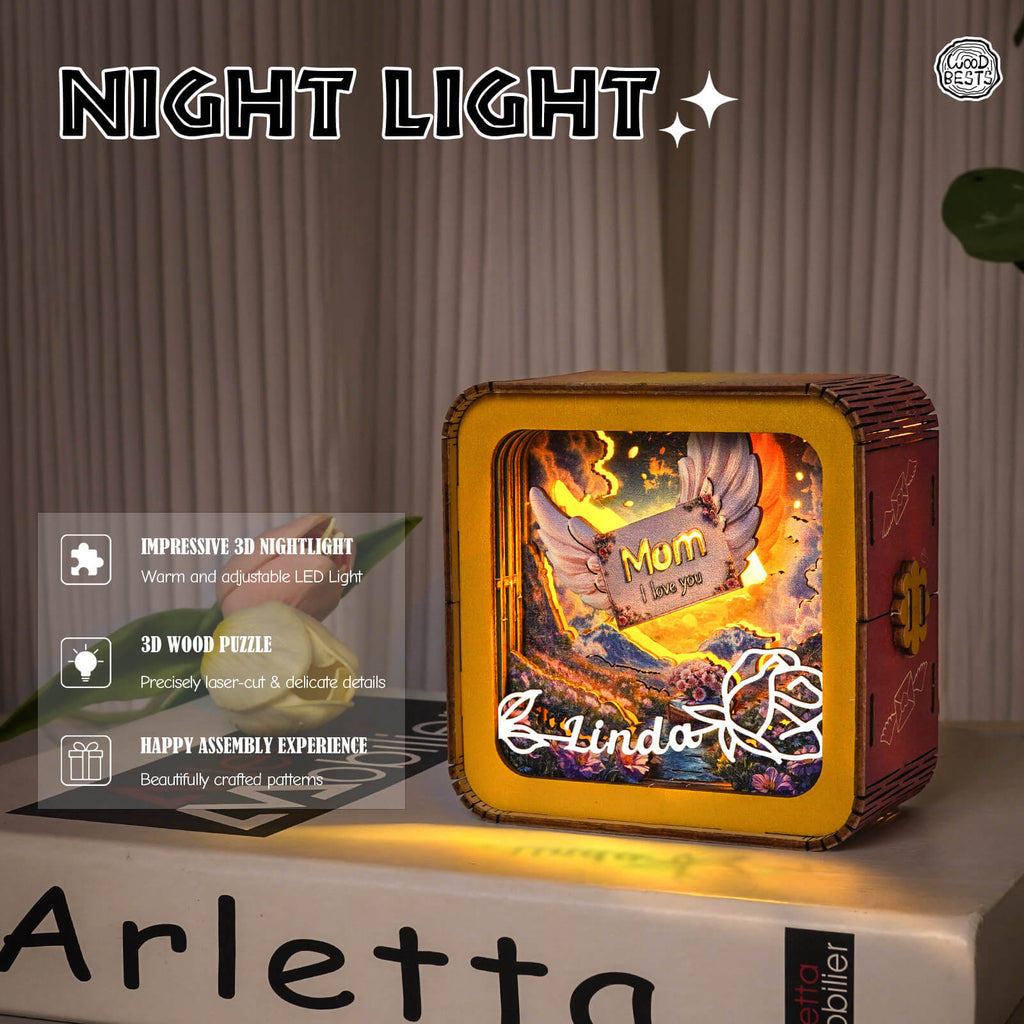 The letter is short but the love is deep Kit - Personalized 3D Wooden Puzzle Night Light