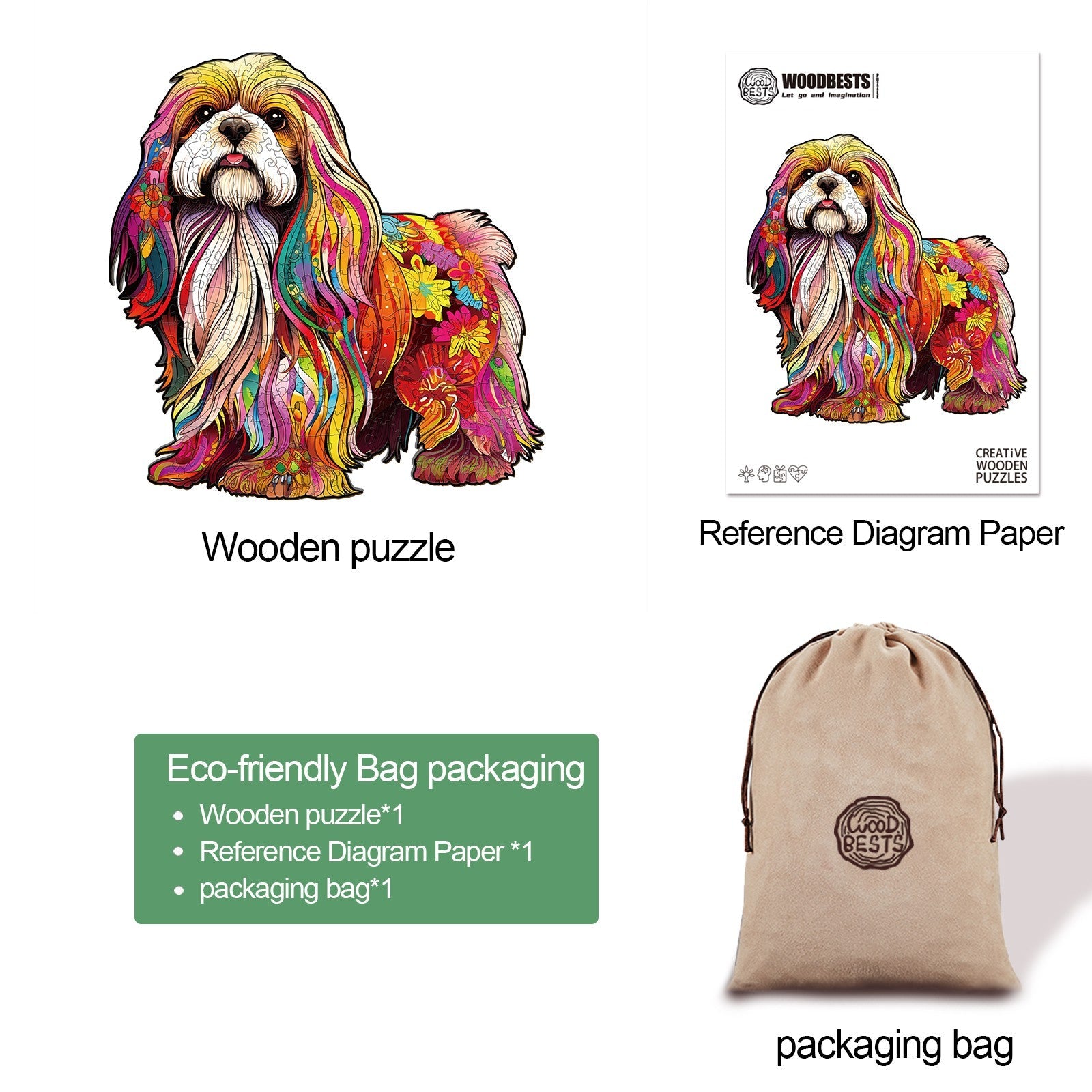 Beautiful Shih Tzu Wooden Jigsaw Puzzle