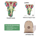 Coloured Elephant Wooden Jigsaw Puzzle
