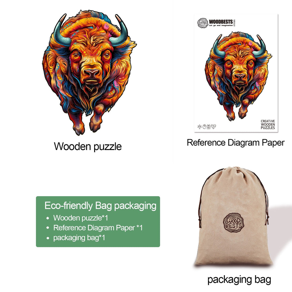 American Bison Wooden Jigsaw Puzzle