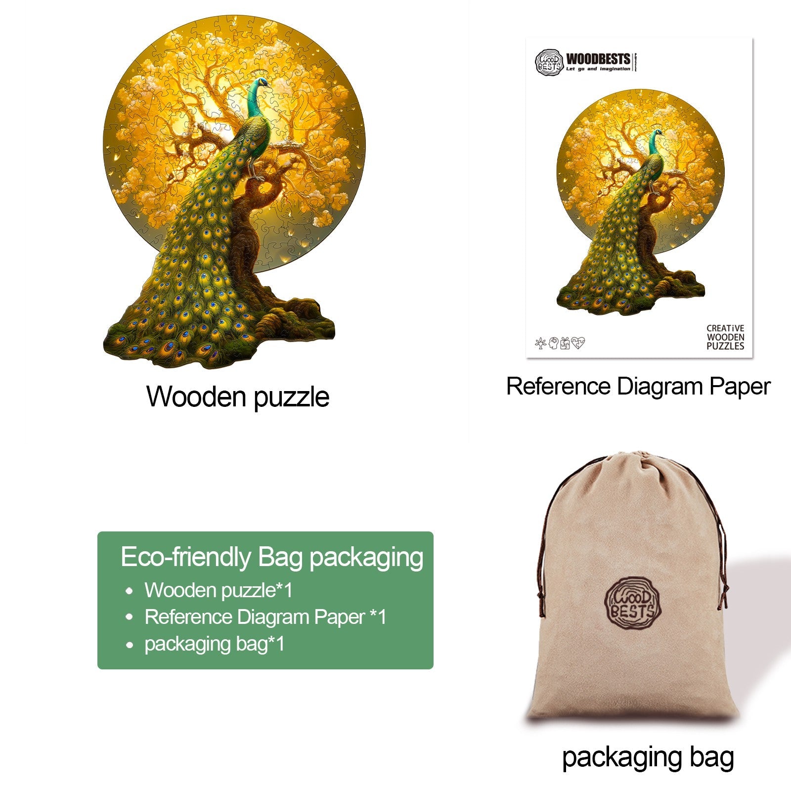 Noble Peacock-2 Wooden Jigsaw Puzzle