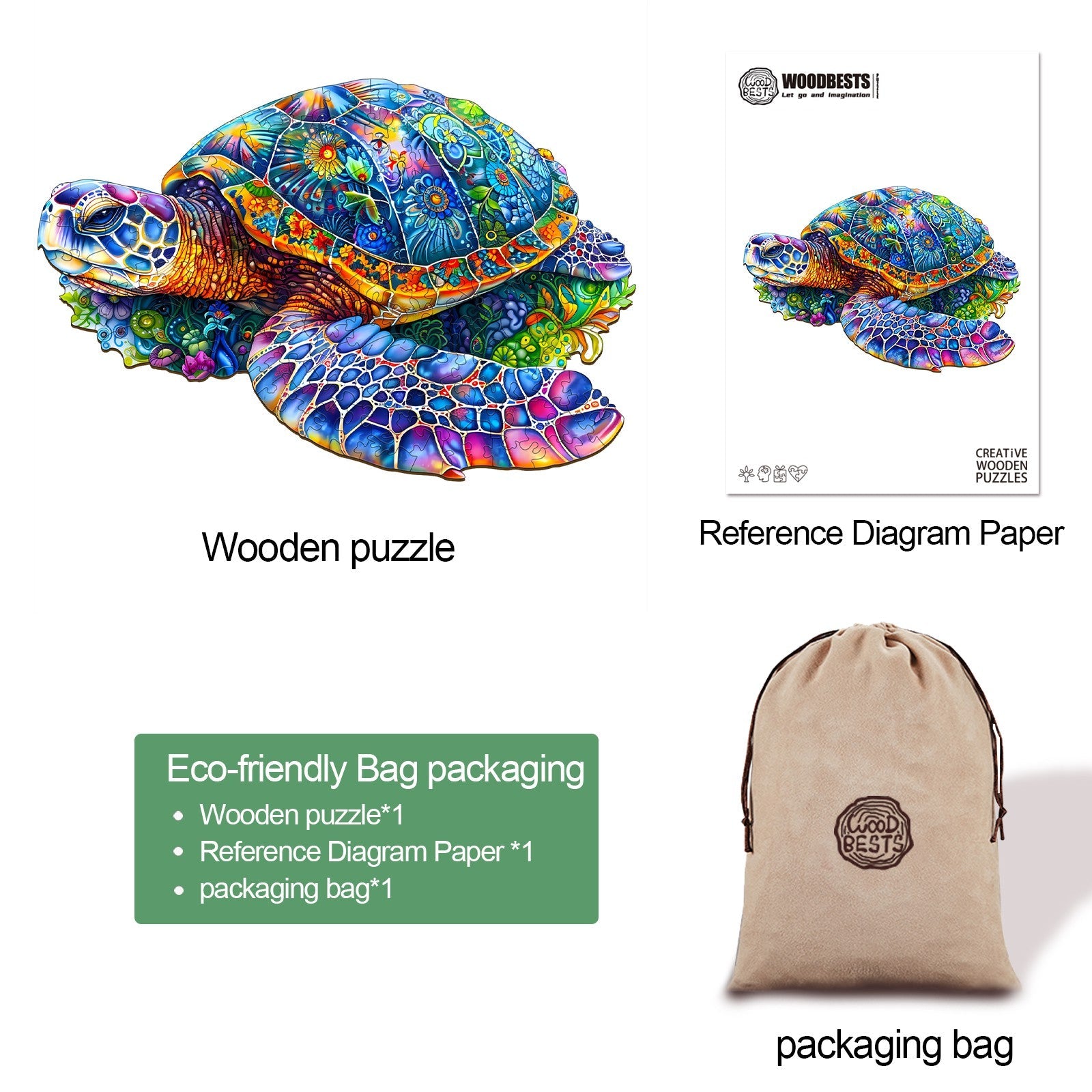 Fantasy Turtle Wooden Jigsaw Puzzle