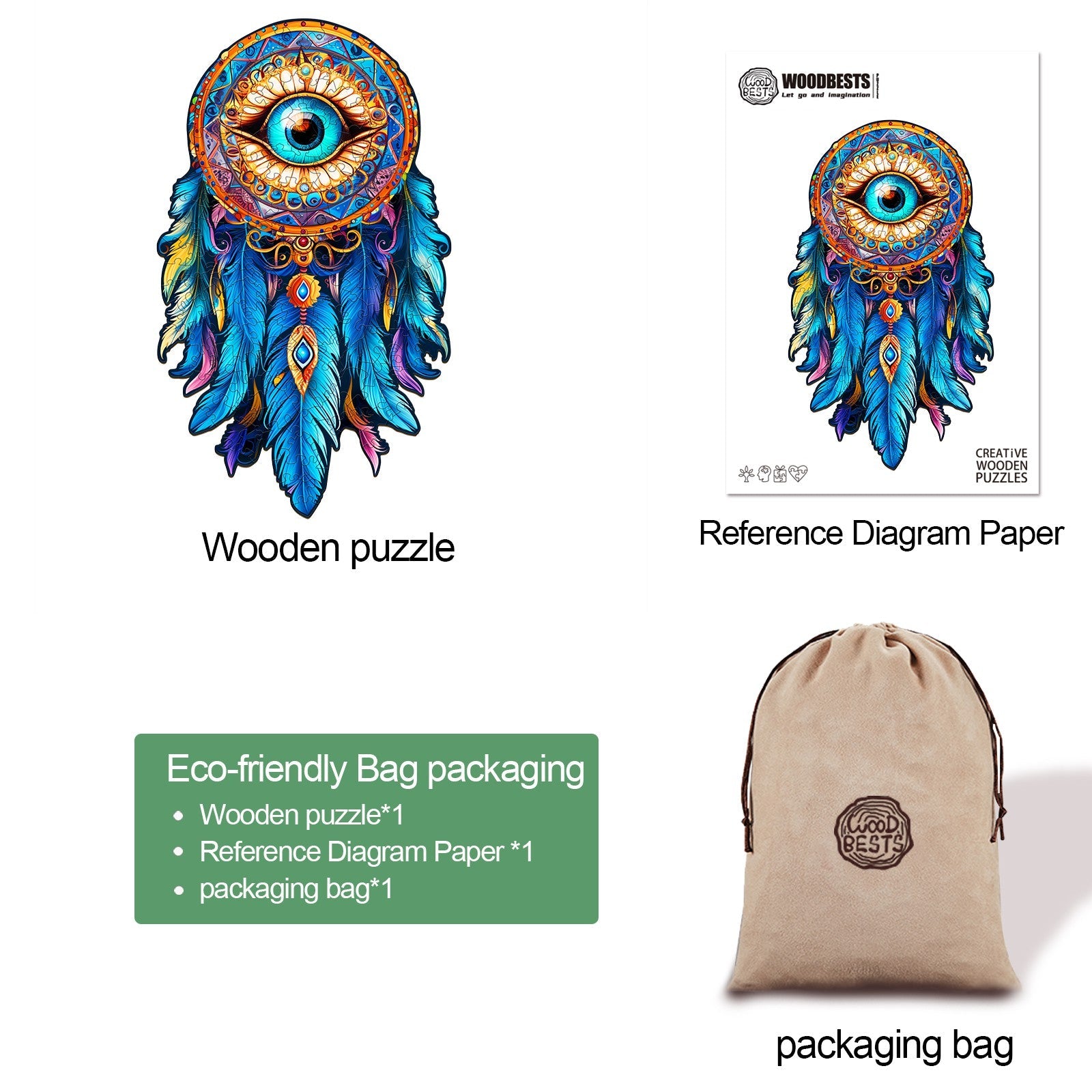 Eye Dream Catcher Wooden Jigsaw Puzzle