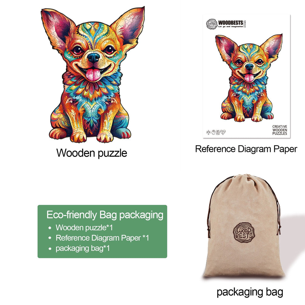 Cute Chihuahua Wooden Jigsaw Puzzle