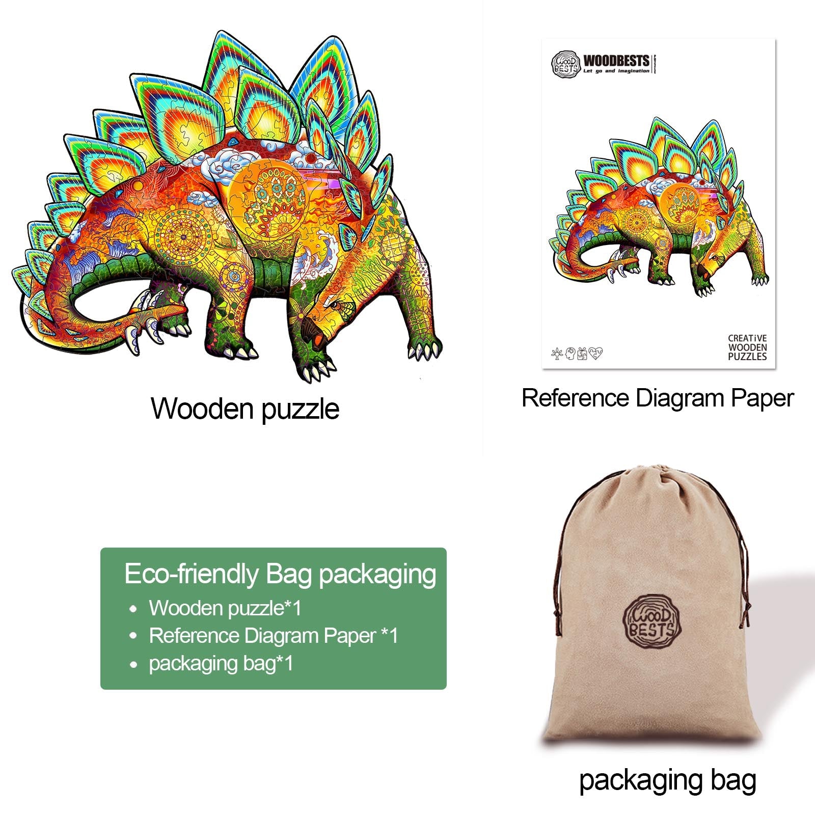 Stegosaurus Wooden Jigsaw Puzzle