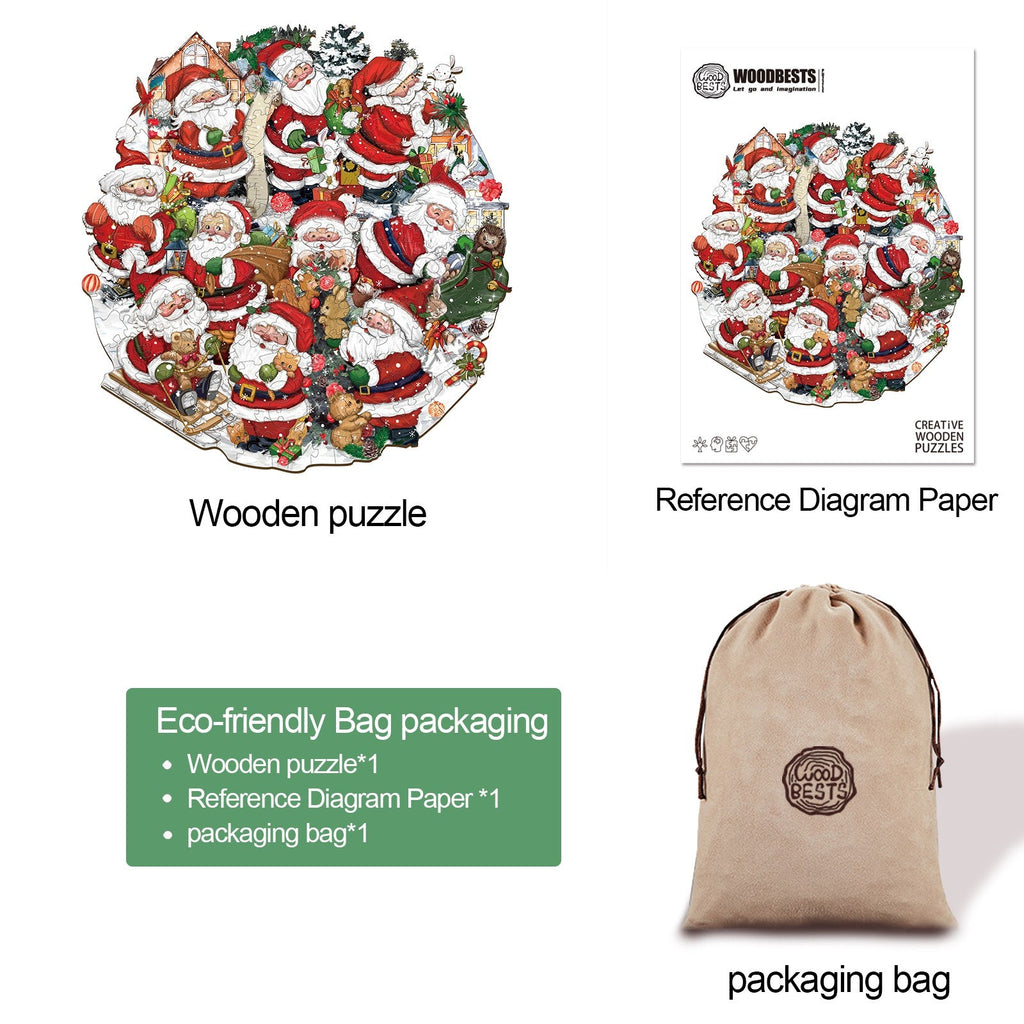 Merry Santa Wooden Jigsaw Puzzle
