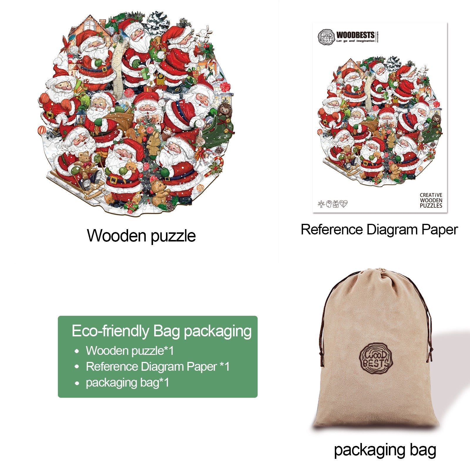 Merry Santa Wooden Jigsaw Puzzle