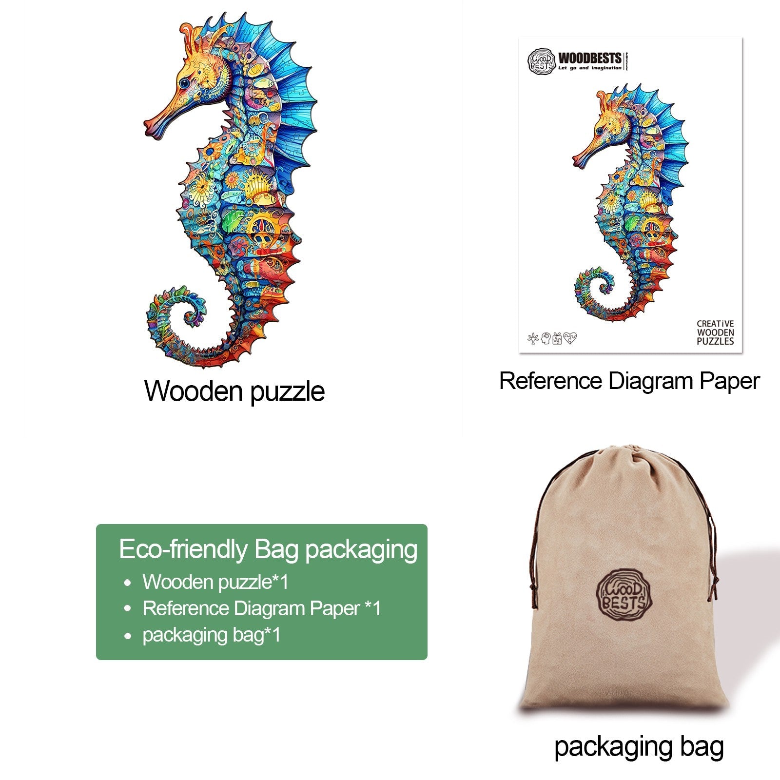 Seahorse 1 Wooden Jigsaw Puzzle