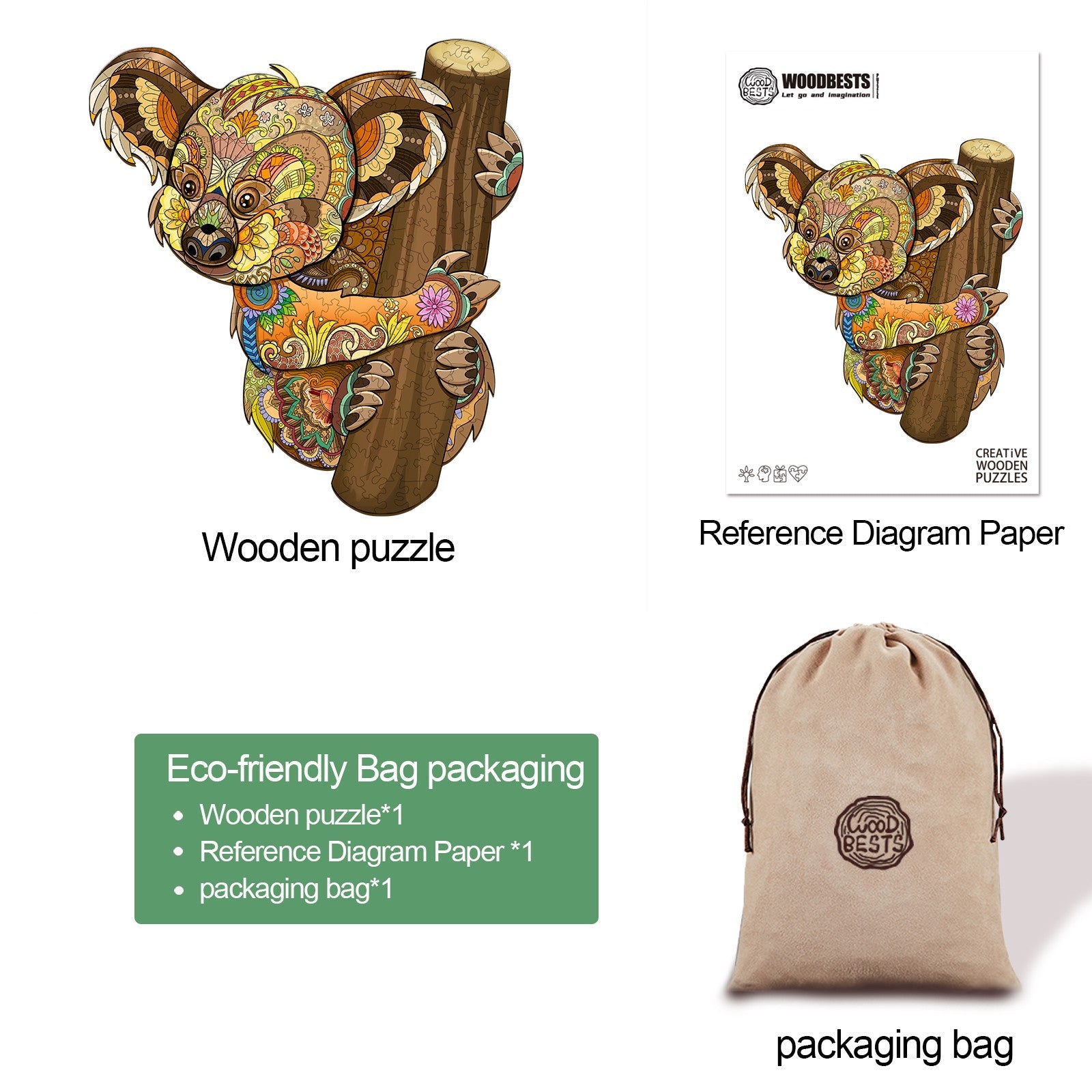 Cute Koala Wooden Jigsaw Puzzle