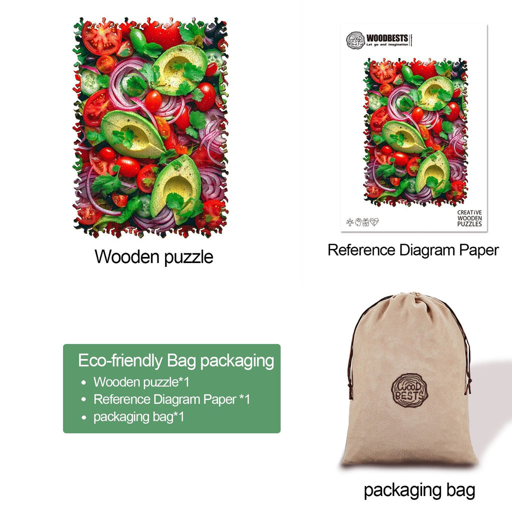 Vegetable Salad Wooden Jigsaw Puzzle