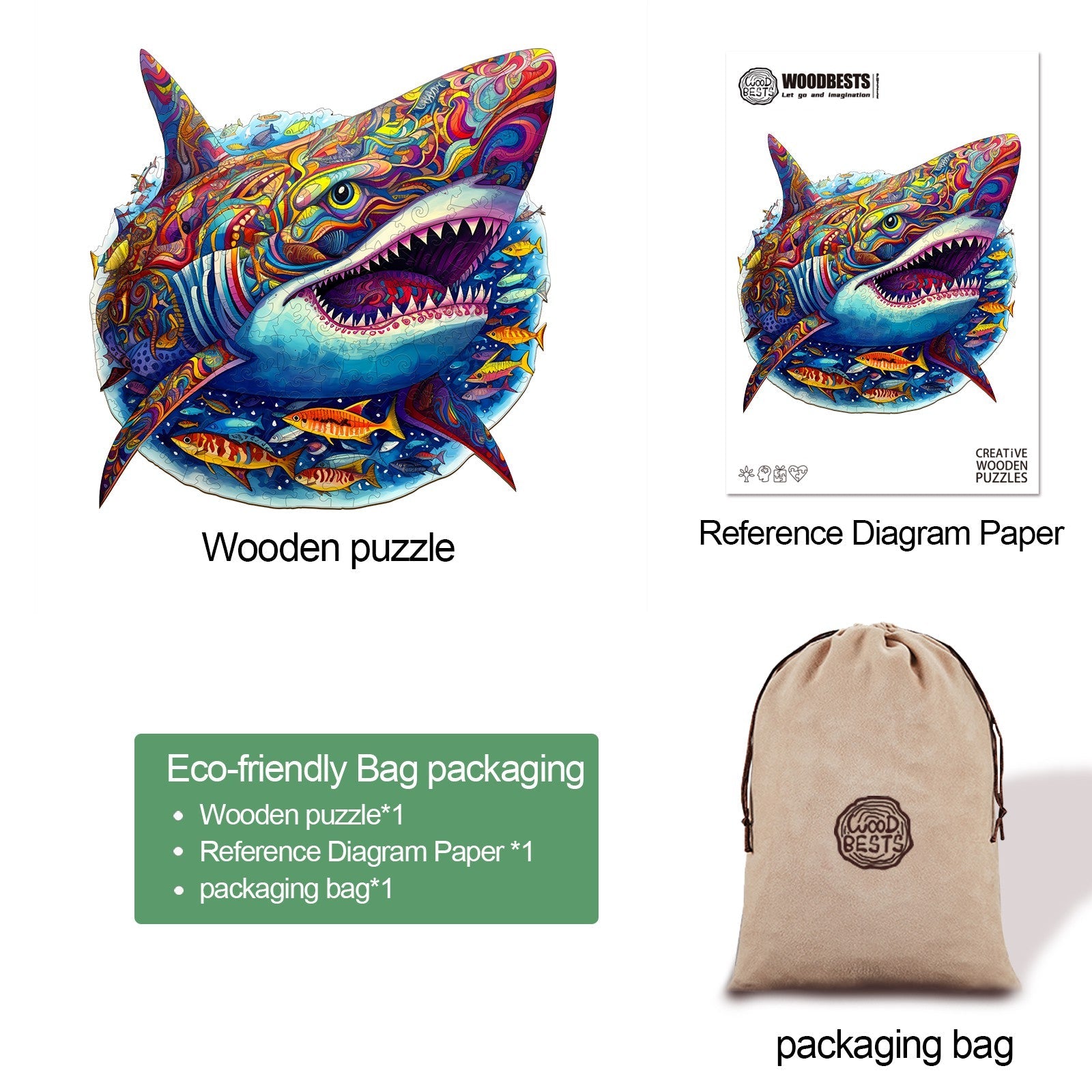 Ferocious Shark Wooden Jigsaw Puzzle