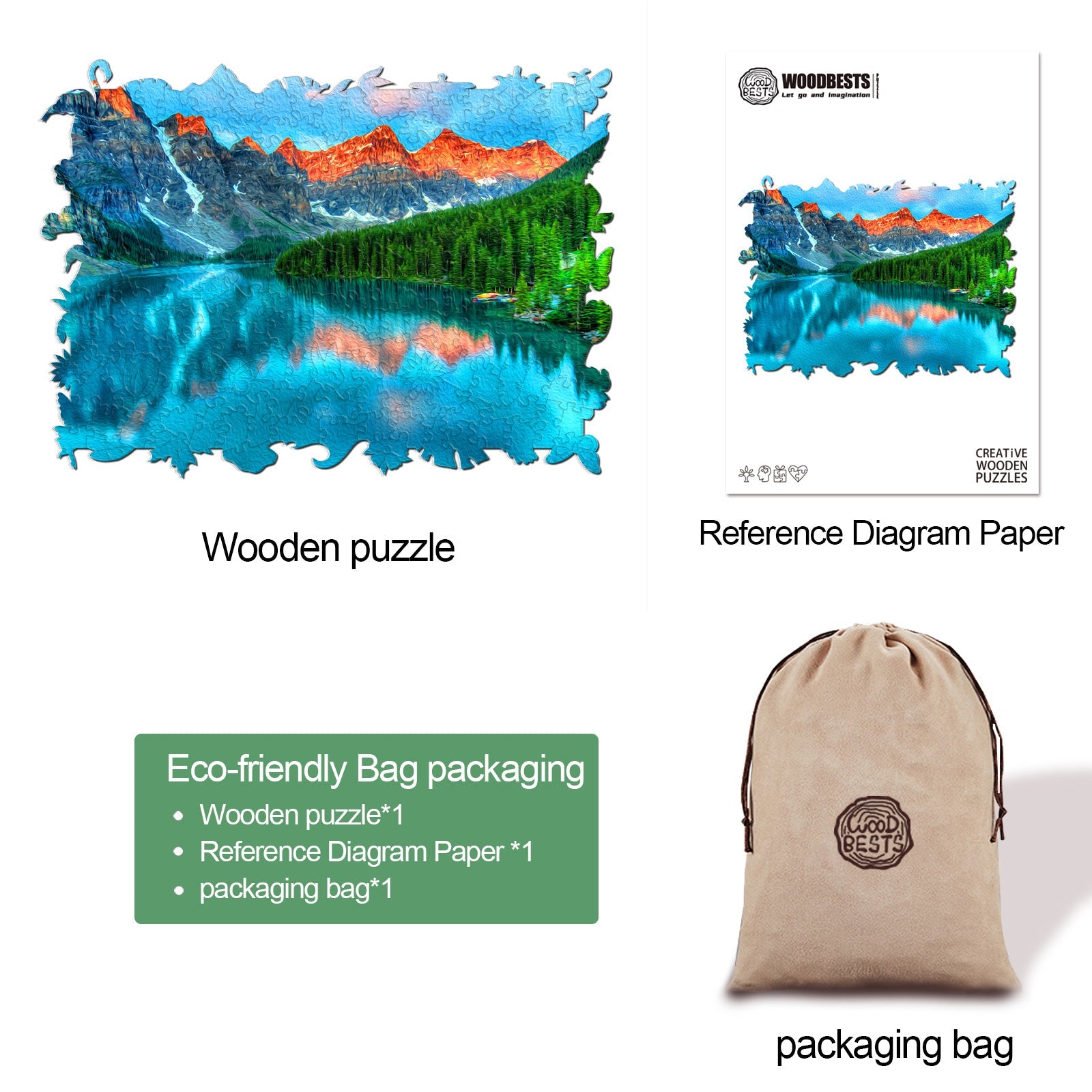 Mountain Lake Wooden Jigsaw Puzzle