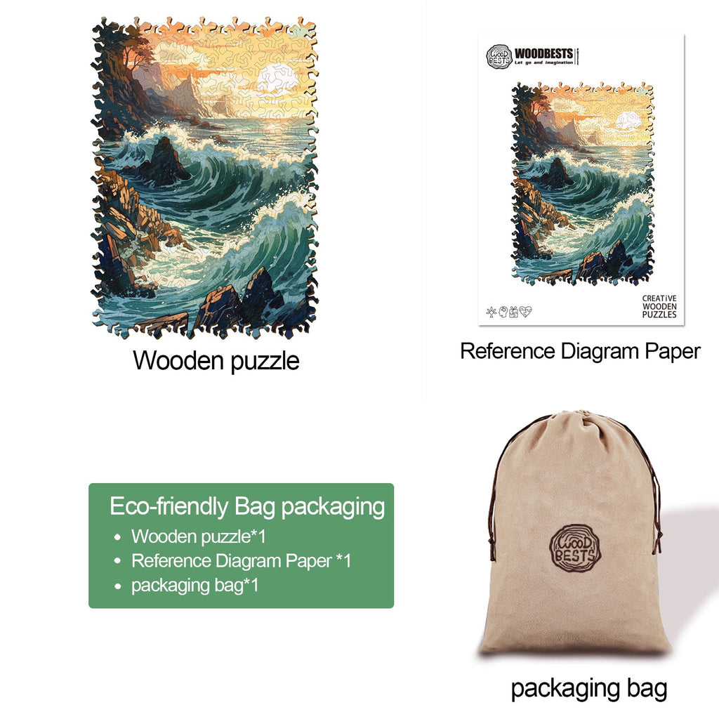 Seaside Sunset Wooden Jigsaw Puzzle