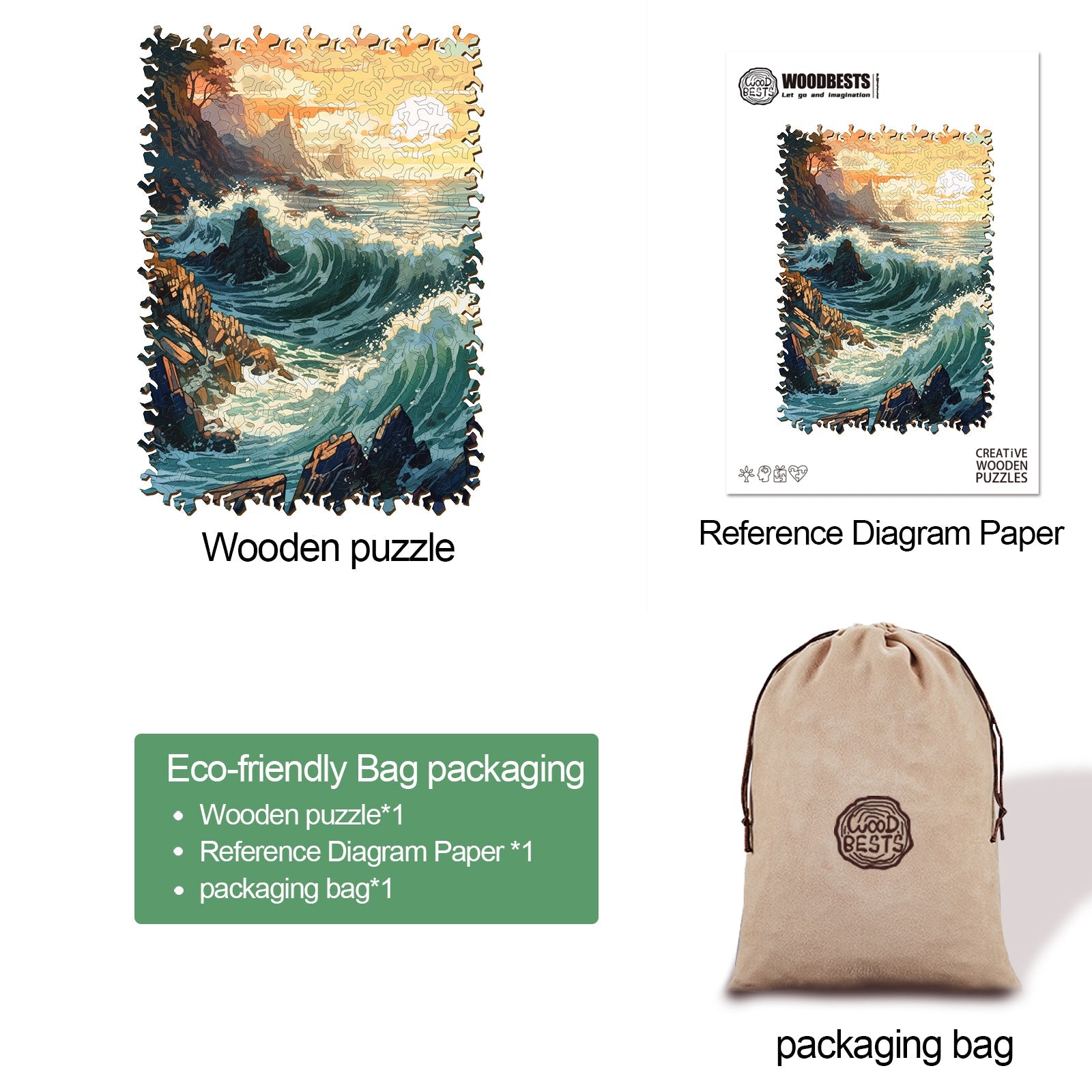 Seaside Sunset Wooden Jigsaw Puzzle