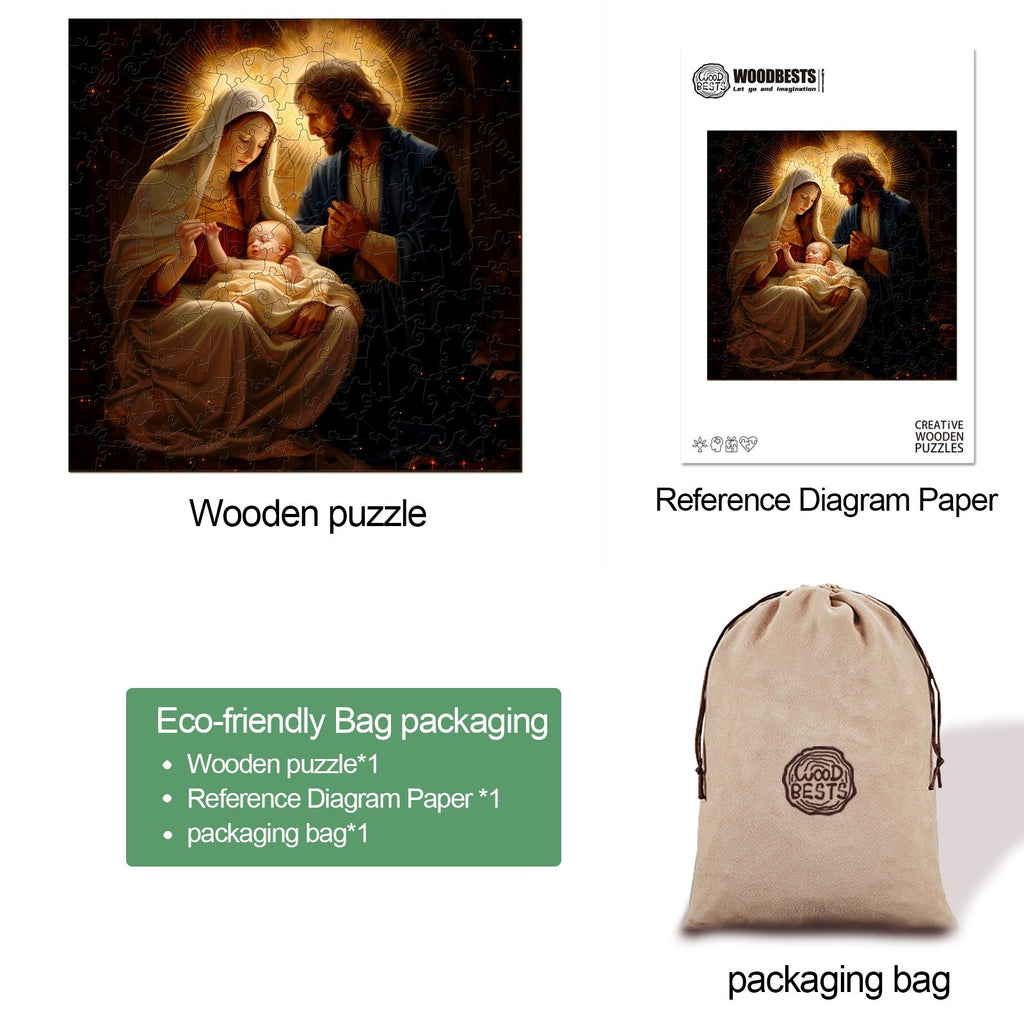 The Birth of Jesus Wooden Jigsaw Puzzle