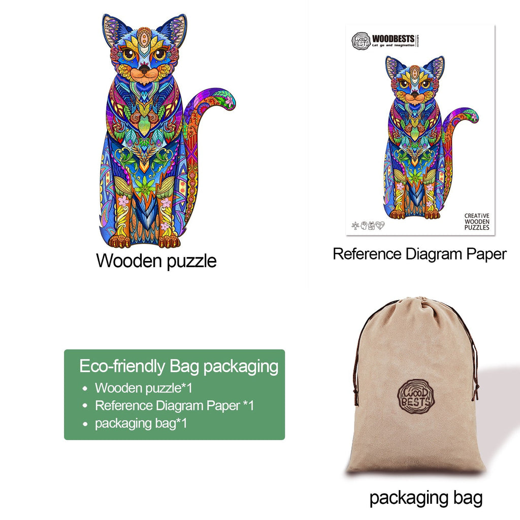 Keen Cat Wooden Jigsaw Puzzle