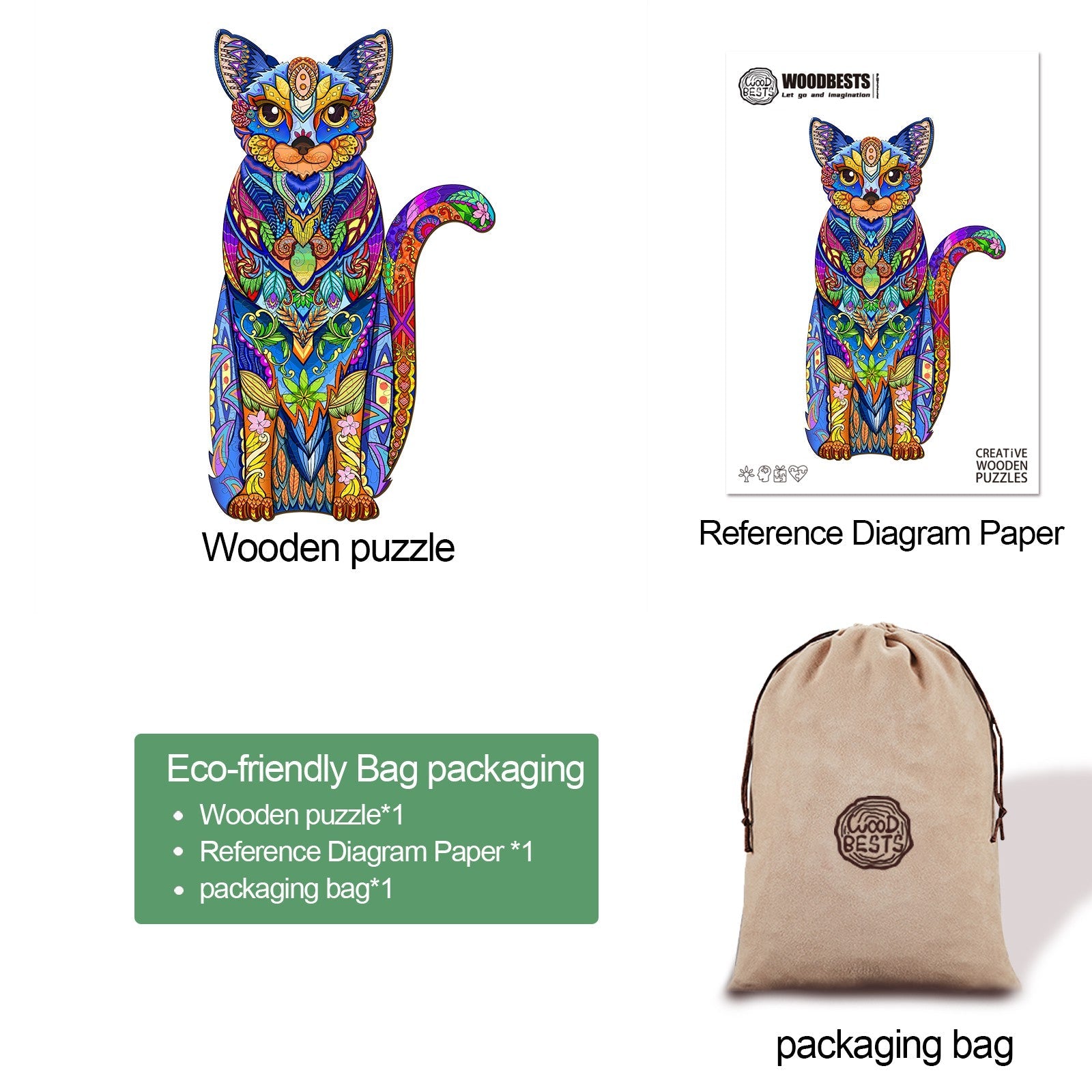 Keen Cat Wooden Jigsaw Puzzle