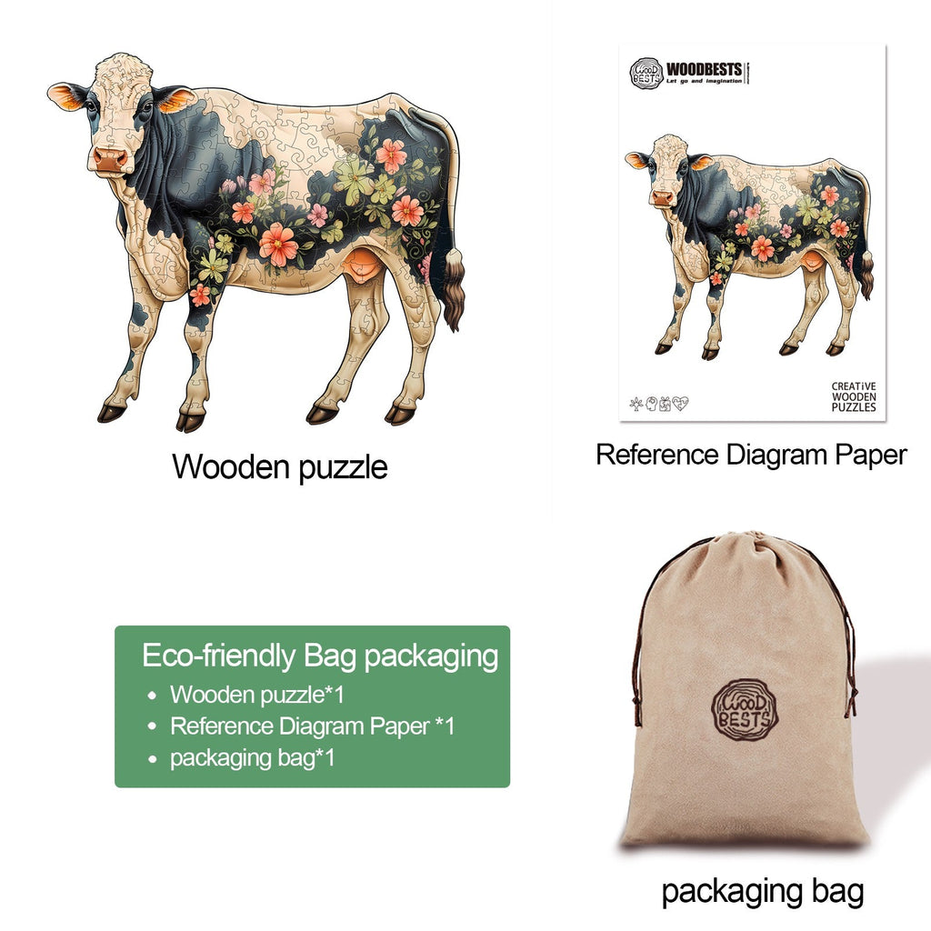 Dairy Cattle Wooden Jigsaw Puzzle