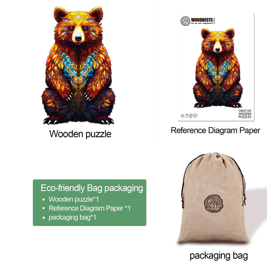 King Of Brown Bears Wooden Jigsaw Puzzle