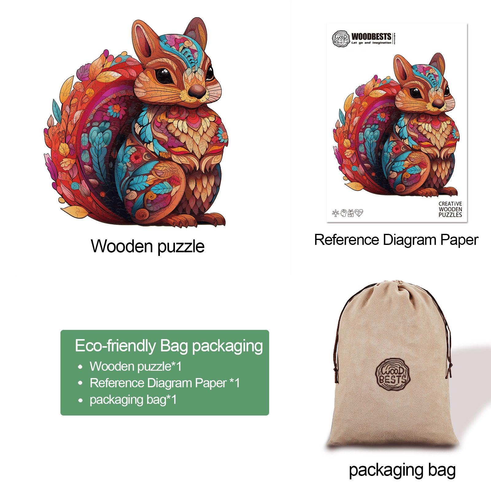 Playful Squirrel Wooden Jigsaw Puzzle