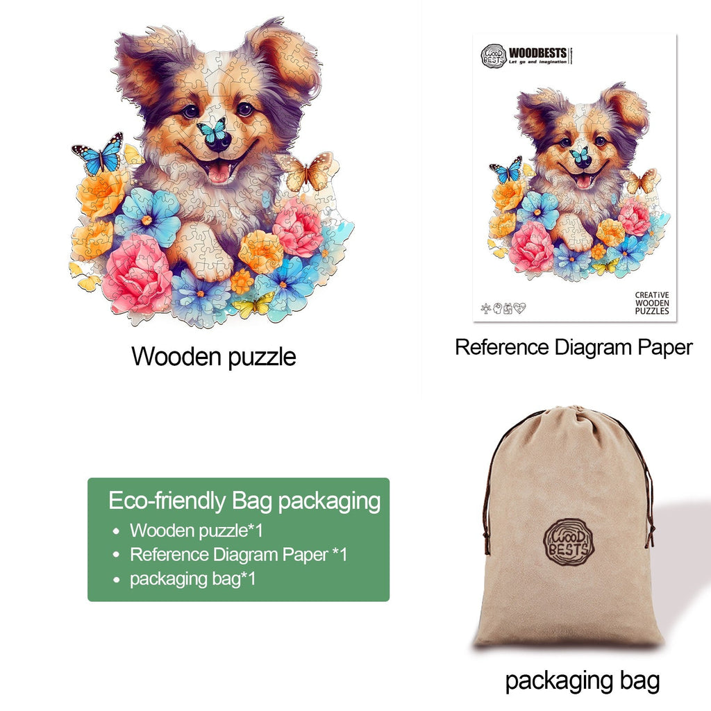 Lovable Puppy-2 Wooden Jigsaw Puzzle