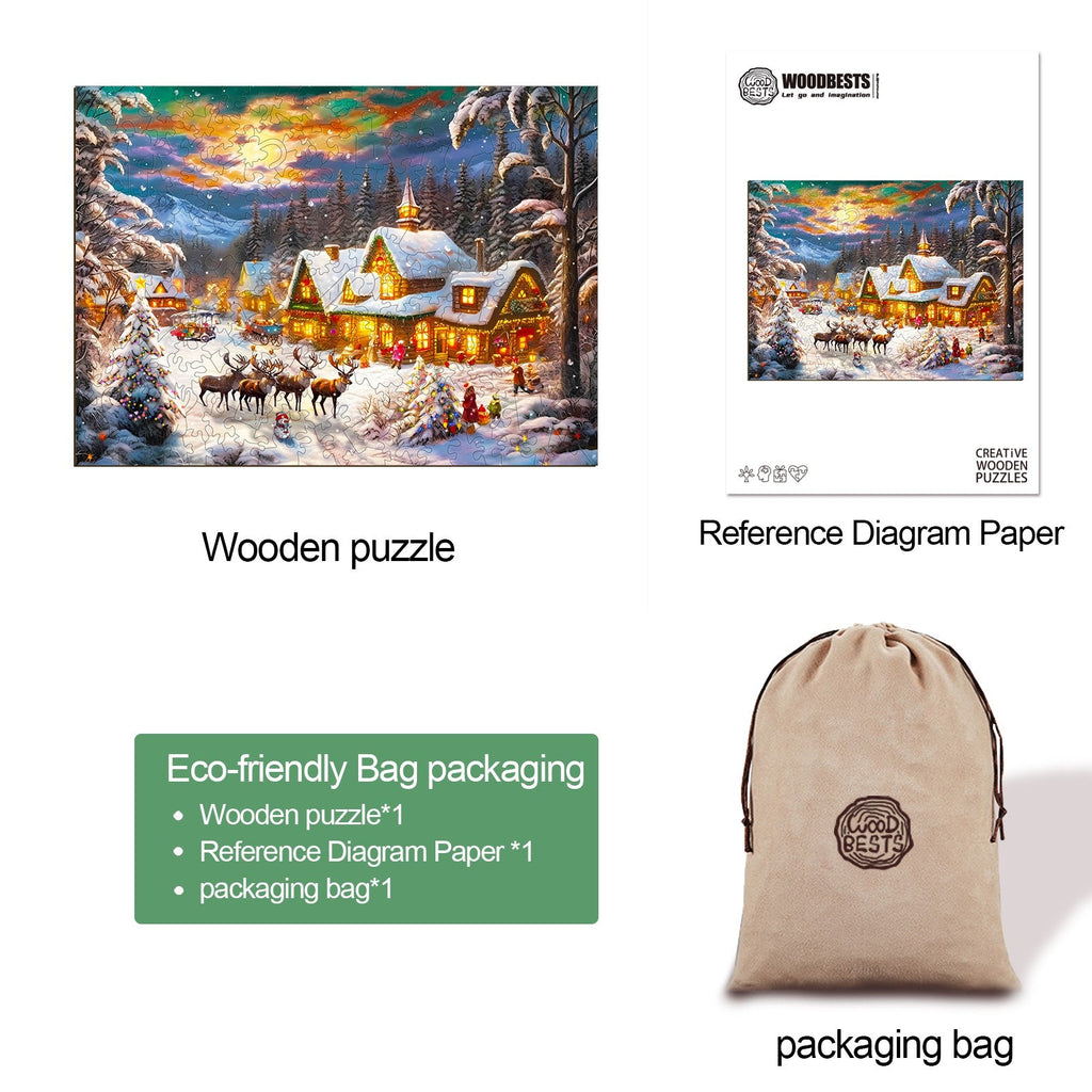 Christmas Snow Wooden Jigsaw Puzzle
