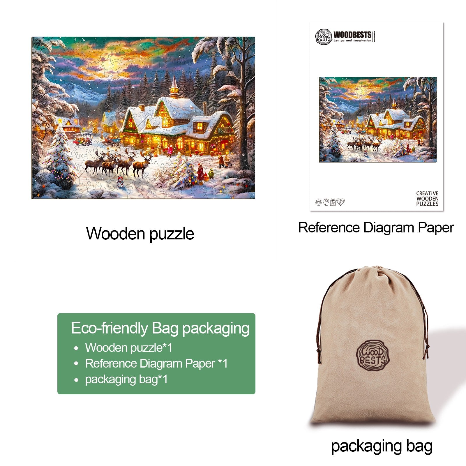 Christmas Snow Wooden Jigsaw Puzzle