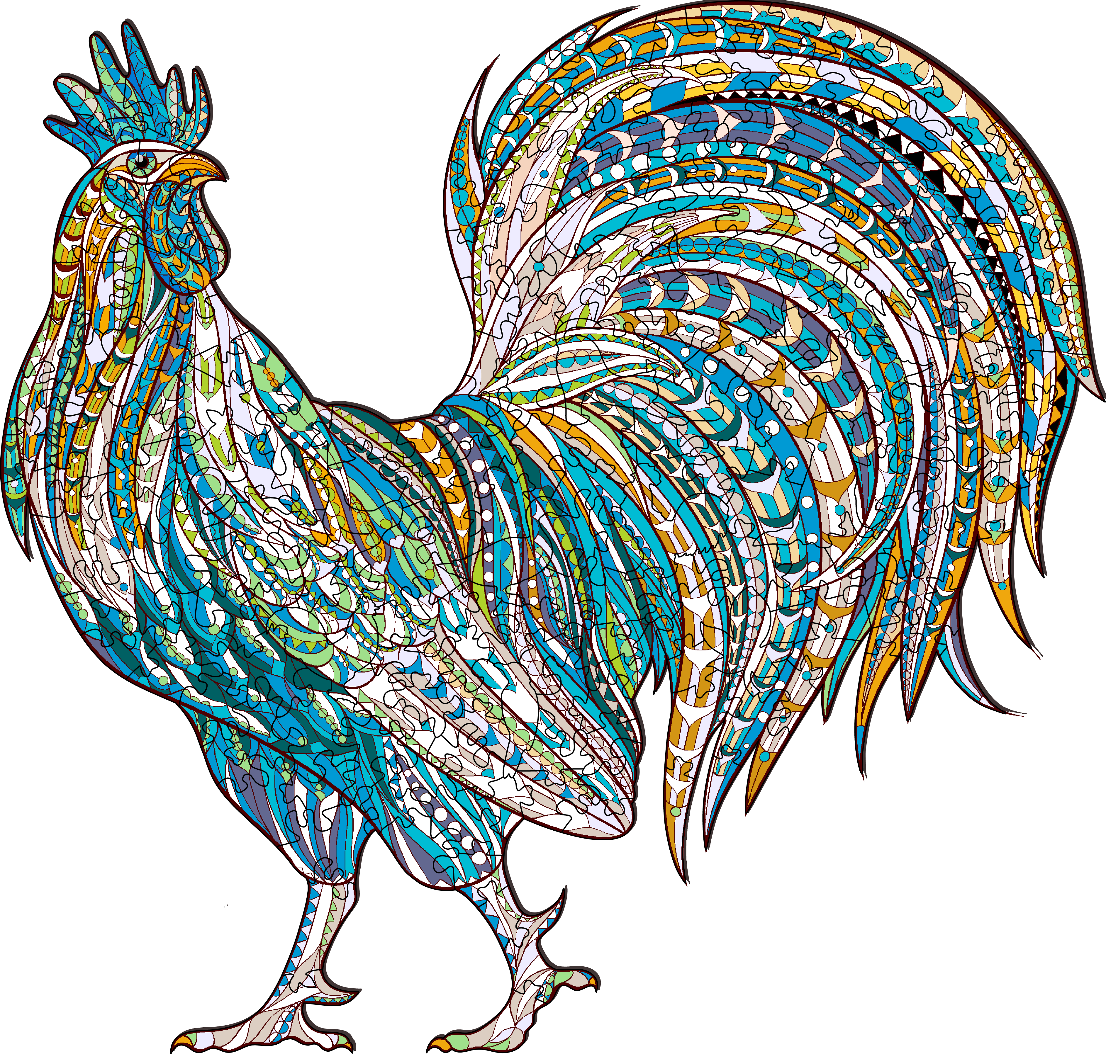 Strong Rooster Wooden Jigsaw Puzzle