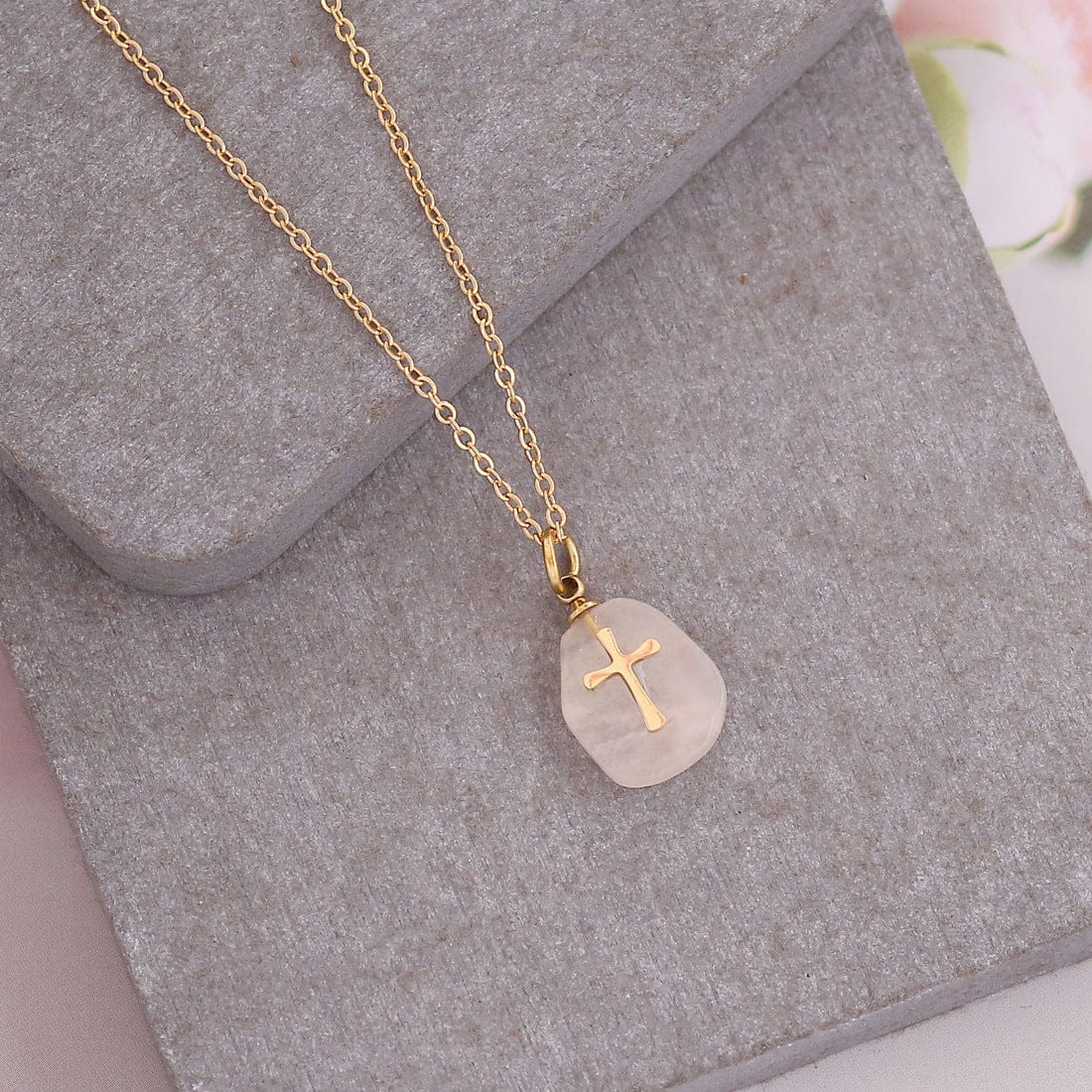 NATURAL STONE FAITH NECKLACE