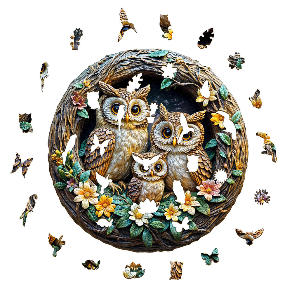3D warm family Wooden Jigsaw Puzzle