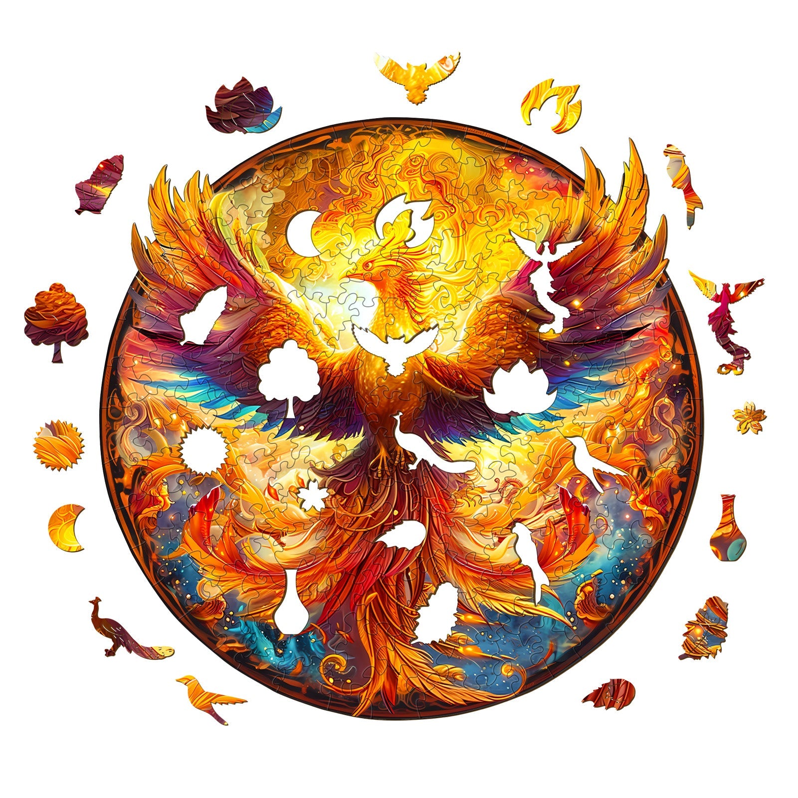 Flame-born Phoenix-2 Wooden Jigsaw Puzzle